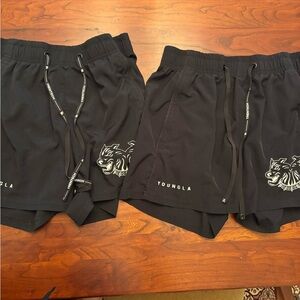 YoungLA Black Athletic Men's Shorts with Logo